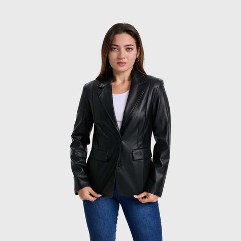 Chaqueta Mujer Con Botón Negro-1
