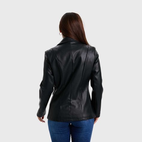 Chaqueta Mujer Con Botón Negro-2