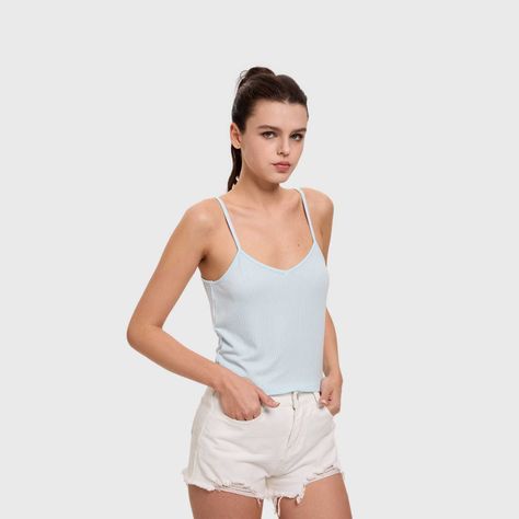 Polera Mujer Pabilo Crop Celeste Fashion's Park-1