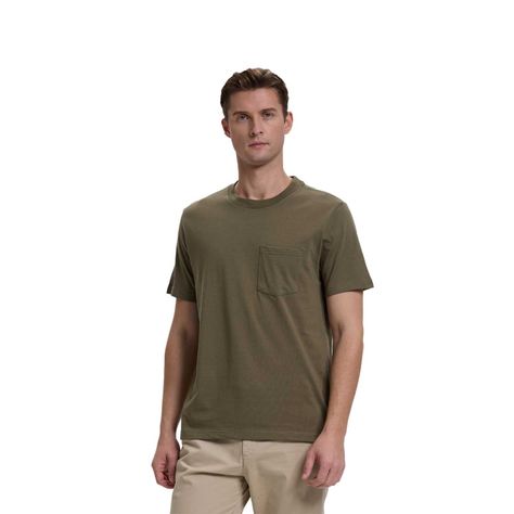 Polera Hombre Básica Bolsillo Verde Militar Fashion's Park-0