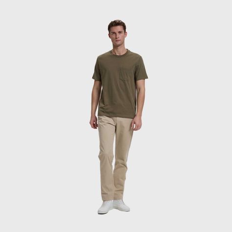 Polera Hombre Básica Bolsillo Verde Militar Fashion's Park-3