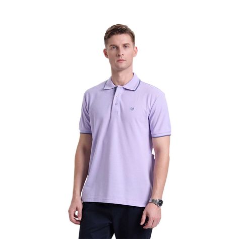 Polera Hombre Piqué Básica Lisa Lila Fashions Park-0