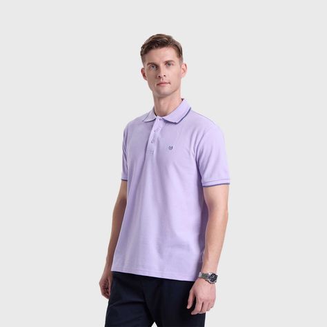 Polera Hombre Piqué Básica Lisa Lila Fashions Park-1