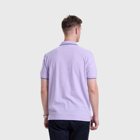 Polera Hombre Piqué Básica Lisa Lila Fashions Park-2