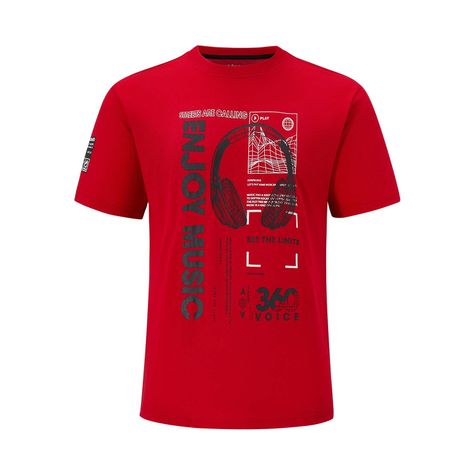 Polera Niño Relieve En Print Rojo Fashions Park-0