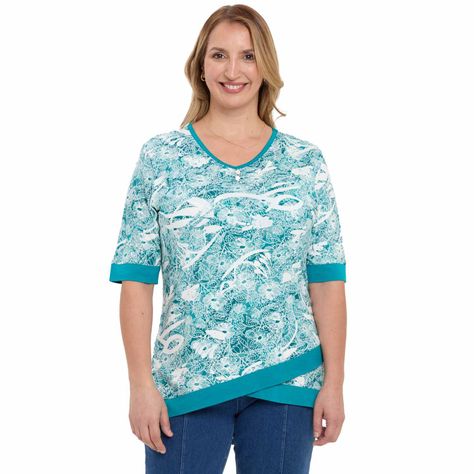 Polera Mujer Estampada Cruce Verde Oscuro-0