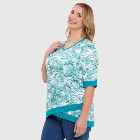 Polera Mujer Estampada Cruce Verde Oscuro-1