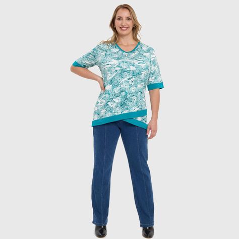 Polera Mujer Estampada Cruce Verde Oscuro-3
