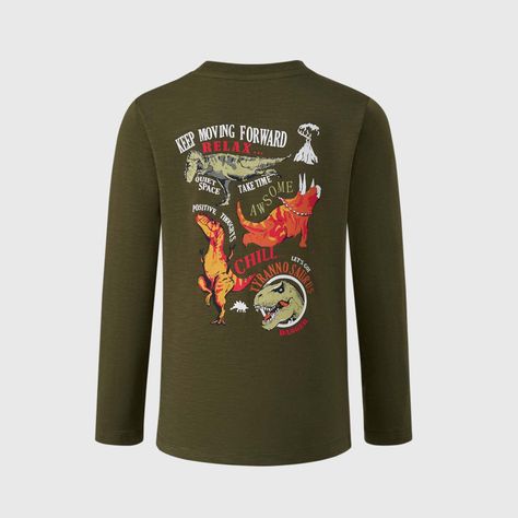 Polera Niño Print Verde Militar Fashion's Park-1