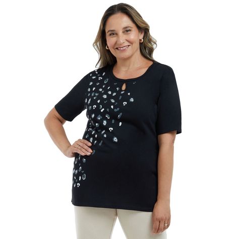 Polera Print Posicional Negro Mujer-0