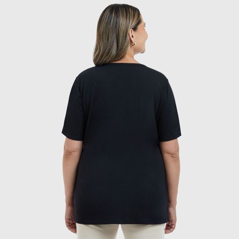 Polera Print Posicional Negro Mujer-2