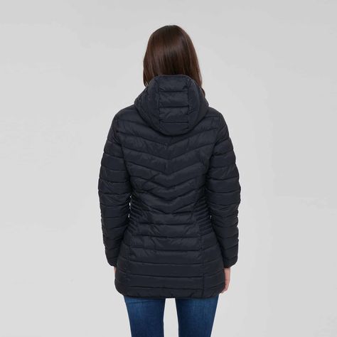 Parka Larga Azul Marino Mujer-3