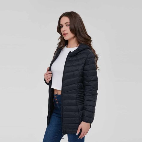 Parka Larga Azul Marino Mujer-4