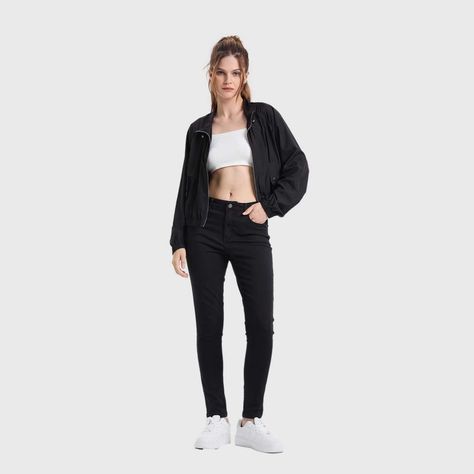Chaqueta Mujer Cortaviento Negro Fashion's Park-3