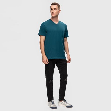 Polera Básica Azul Petroleo Hombre Fashion'S Park-3
