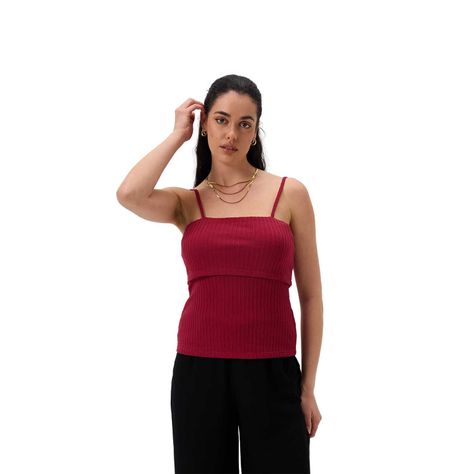 Polera Mujer Pabilo Rib Burdeo Fashion's Park-0