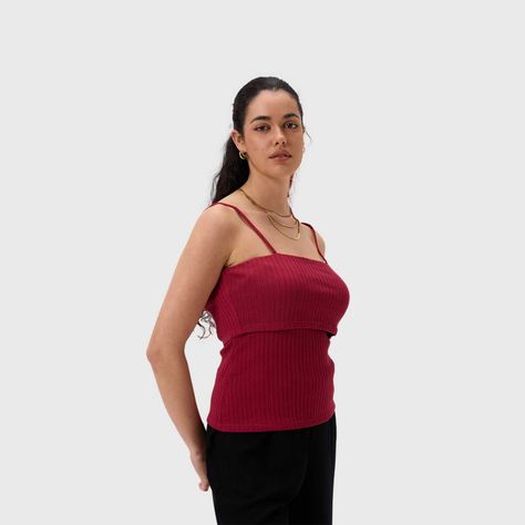 Polera Mujer Pabilo Rib Burdeo Fashion's Park-1