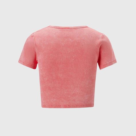 Polera Niña Acid Wash Rib Crop Lila Fashion's Park-1