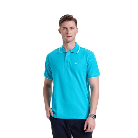 Polera Hombre Piqué Básica Lisa Calipso Fashions Park-0