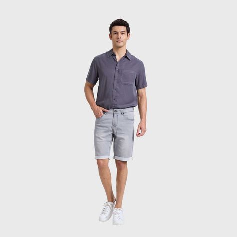 Bermuda Hombre Jogger Slim Gris Fashions Park-3