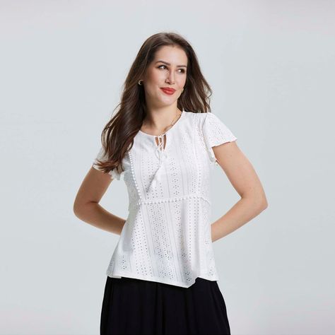Polera Manga Flare Crudo Mujer-0