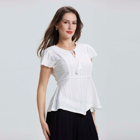 Polera Manga Flare Crudo Mujer-1
