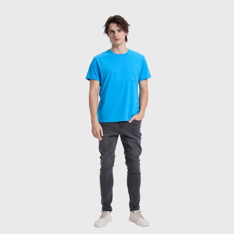 Polera Hombre Con Bolsillo Celeste Fashion´s Park-3