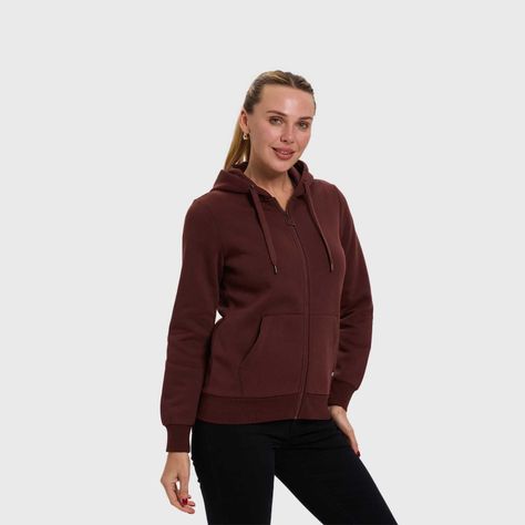 Polerón Mujer Hoodie Full Zipper Cafe Fashion's Park-1