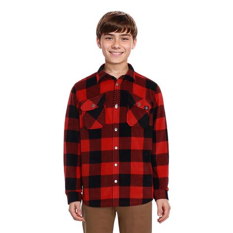 Camisa Niño Polar Escocesa Rojo-0
