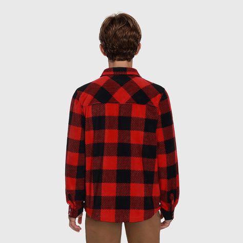 Camisa Niño Polar Escocesa Rojo-1