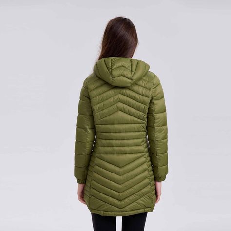 Parka Mujer Larga Básica Verde Musgo-2