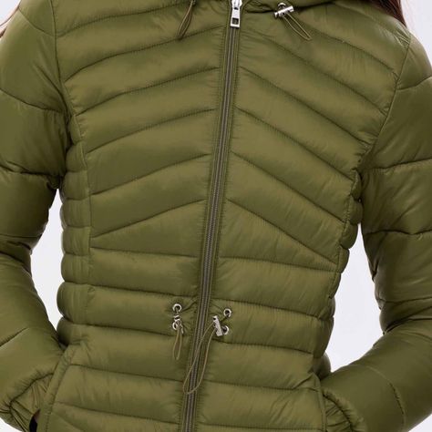 Parka Mujer Larga Básica Verde Musgo-3