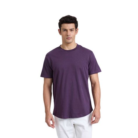 Polera Hombre Long Fit Básica Morado Fashions Park-0