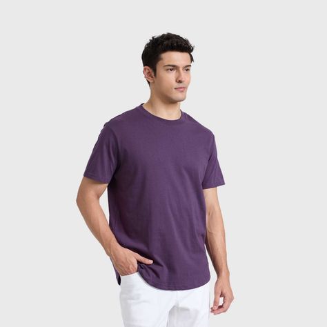Polera Hombre Long Fit Básica Morado Fashions Park-1