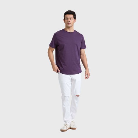 Polera Hombre Long Fit Básica Morado Fashions Park-3