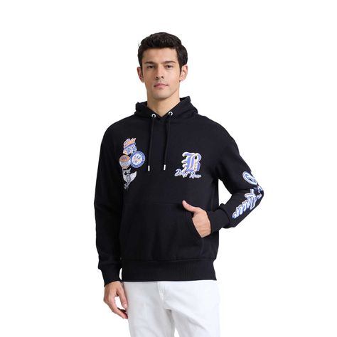 Polerón Hombre Hoodie Print Negro Fashion's Park-0