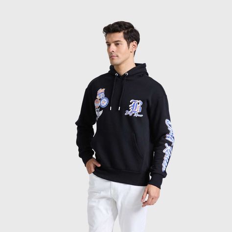Polerón Hombre Hoodie Print Negro Fashion's Park-1