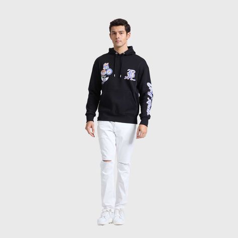 Polerón Hombre Hoodie Print Negro Fashion's Park-3
