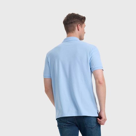 Polera Hombre Pique Básica Lisa Celeste Fashion's Park-2