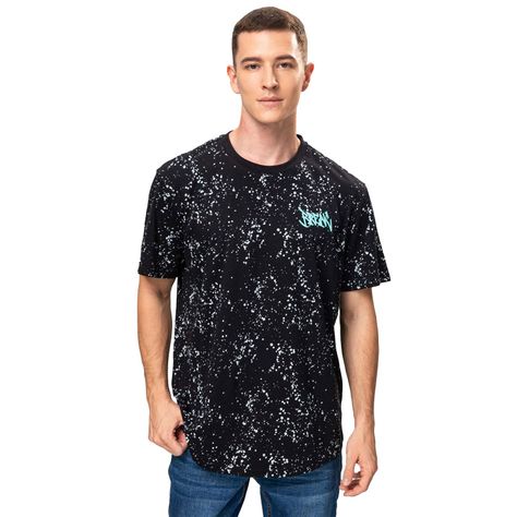 Polera Night Print Craquelado Negro Hombre-0