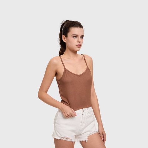 Polera Mujer Pabilo Crop Cafe Fashion's Park-1