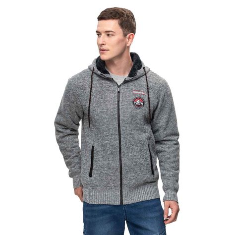 Sweater Con Gorro Full Zipper Juvenil Gris Fashions Park-0