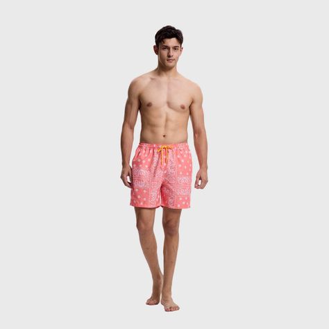 Short De Baño Hombre Print Bandana Coral Fashion's Park-3