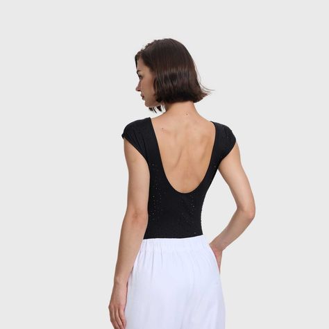 Polera Mujer Espalda Rebajada Negro Fashion's Park-2