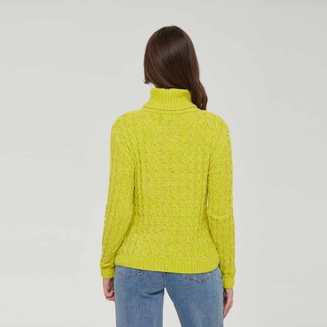 Sweater Mujer Tejido Juvenil Verde Limon-2