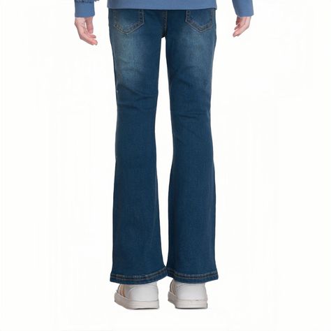 Jeans Niña Flare Estampado Y Liso Azul Oscuro Fashion´s Park-1