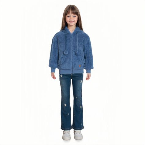 Jeans Niña Flare Estampado Y Liso Azul Oscuro Fashion´s Park-2