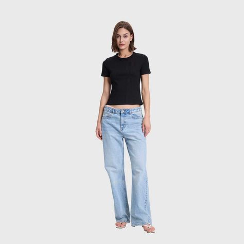 Polera Mujer Rip Crop Lisa Negro Fashion's Park-3