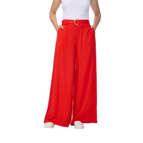 Pantalón Mujer Palazzo Rojo I Fashions Park-0