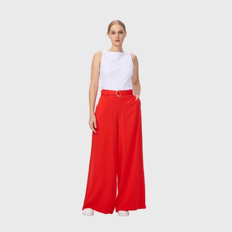 Pantalón Mujer Palazzo Rojo I Fashions Park-3